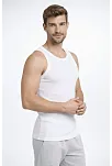 Erkek Spor Fitilli Kaşkorse Arka Basklı Atlet 3'lü Set Kırmızı-siyah-beyaz