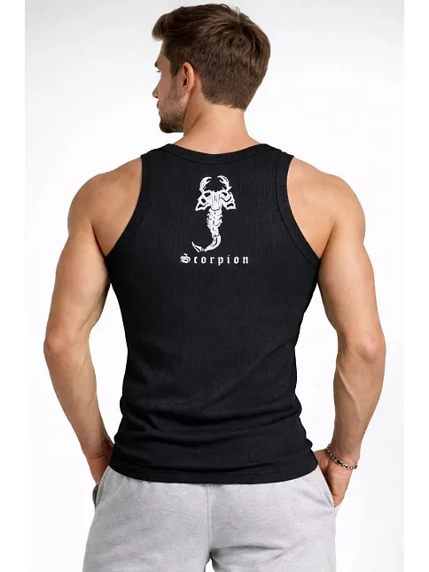 Erkek Spor Fitilli Kaşkorse Arka Basklı Atlet 3'lü Set Kırmızı-siyah-beyaz