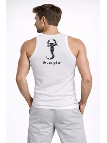 Erkek Spor Slimfit Fitilli Kaşkorse Arka Basklı Atlet 2'li Set Siyah-beyaz