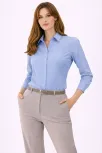 Kadın Uzun Kollu Gömlek Düğmeli Klasik Yaka Günlük Ve Ofis Şıklığına Uygun - Mavi