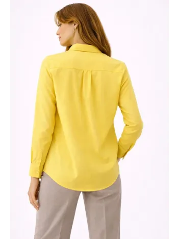 Kadın Uzun Kollu Gömlek Düğmeli Klasik Yaka Günlük Ve Ofis Şıklığına Uygun - Sarı