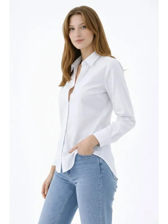 Tesettür Beyaz Gömlekli Pliseli Etek İkili Takım Gündelik Ve Ofis Şıklığı - Kahverengi