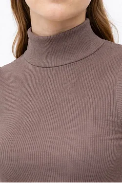 Kadın Yarım Balıkçı Yaka Fitilli Kaşkorse Atlet Basic Şık Bluz Badi - Kahverengi Kadın Yarım Balıkçı Yaka Fitilli Kaşkorse Atlet Basic Şık Bluz Badi - Kahverengi