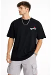 Erkek Bisiklet Yaka Baskılı  Kısa Kollu Tişört Streetwear Günlük Basic Pamuklu T-shirt - Siyah