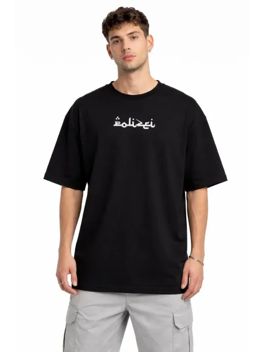 Erkek Bisiklet Yaka Baskılı Kısa Kollu Tişört Streetwear Günlük Basic Pamuklu T-shirt - Siyah Erkek Bisiklet Yaka Baskılı Kısa Kollu Tişört Streetwear Günlük Basic Pamuklu T-shirt - Siyah