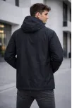 Erkek Kapüşonlu Su İtici Rüzgarlık Ceket Mevsimlik Hafif Mont - Siyah Erkek Kapüşonlu Su İtici Rüzgarlık Ceket Mevsimlik Hafif Mont - Siyah