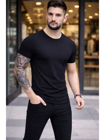 Erkek 3'lü Bisiklet Yaka Tişört – Kısa Kollu Yazlık Slim Fit Body - Siyah, Açık Mavi, Bordo Erkek 3'lü Bisiklet Yaka Tişört – Kısa Kollu Yazlık Slim Fit Body - Siyah, Açık Mavi, Bordo