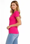Kadın 3'lü V Yaka Tişört – Kısa Kollu Yazlık Slim Fit Body - Pembe, Açık Mavi, Ekru