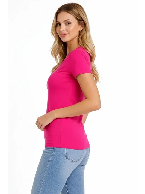 Kadın 3'lü V Yaka Tişört – Kısa Kollu Yazlık Slim Fit Body - Pembe, Açık Mavi, Ekru