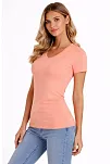 Kadın 3'lü V Yaka Tişört – Kısa Kollu Yazlık Slim Fit Body - Toz Pembe, Sarı, Turkuvaz