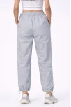 Kadın Paraşüt Kumaş Pantolon Bel Ve Paça Ayarlanabilir Lastikli Spor Pantolon - Gri
