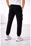 Erkek Jogger Eşofman Altı Regular Fit , Kargo Cepli, Lastikli Paça, Günlük Spor Pantolon - Siyah