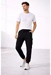 Erkek Jogger Eşofman Altı Regular Fit , Kargo Cepli, Lastikli Paça, Günlük Spor Pantolon - Siyah