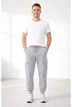 Erkek Jogger Eşofman Altı Regular Fit , Kargo Cepli, Lastikli Paça, Günlük Spor Pantolon - Gri