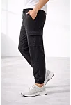 Erkek Jogger Eşofman Altı Regular Fit , Kargo Cepli, Lastikli Paça, Günlük Spor Pantolon - Füme
