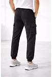 Erkek Jogger Eşofman Altı Regular Fit , Kargo Cepli, Lastikli Paça, Günlük Spor Pantolon - Füme