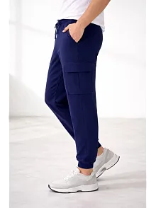 Erkek Jogger Eşofman Altı Regular Fit , Kargo Cepli, Lastikli Paça, Günlük Spor Pantolon - Lacivert