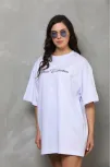 Kadın Baskılı T-shirt Kısa Kol Bisiklet Yaka Regular Rahat Kalıp Günlük Tişört - Beyaz Kadın Baskılı T-shirt Kısa Kol Bisiklet Yaka Regular Rahat Kalıp Günlük Tişört - Beyaz