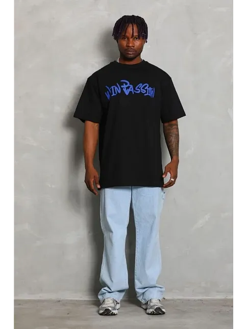 Erkek Baskılı T-shirt Kısa Kol Bisiklet Yaka Regular Fit Rahat Kalıp Günlük Tişört - Siyah