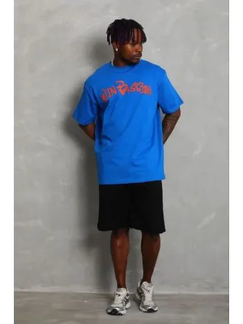 Erkek Baskılı T-shirt Kısa Kol Bisiklet Yaka Regular Fit Rahat Kalıp Günlük Tişört - Saks Mavisi Erkek Baskılı T-shirt Kısa Kol Bisiklet Yaka Regular Fit Rahat Kalıp Günlük Tişört - Saks Mavisi