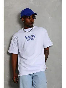Erkek Baskılı T-shirt Kısa Kol Bisiklet Yaka Regular Fit Rahat Kalıp Günlük Tişört - Beyaz