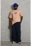 Erkek Baskılı T-shirt Kısa Kol Bisiklet Yaka Regular Fit Rahat Kalıp Günlük Tişört - Bej