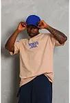 Erkek Baskılı T-shirt Kısa Kol Bisiklet Yaka Regular Fit Rahat Kalıp Günlük Tişört - Bej