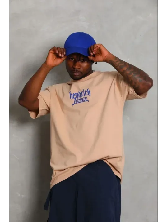 Erkek Baskılı T-shirt Kısa Kol Bisiklet Yaka Regular Fit Rahat Kalıp Günlük Tişört - Bej