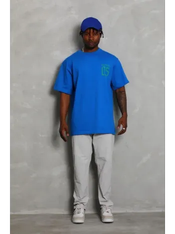 Erkek Baskılı T-shirt Kısa Kol Bisiklet Yaka Regular Fit Rahat Kalıp Günlük Tişört - Saks Mavisi Erkek Baskılı T-shirt Kısa Kol Bisiklet Yaka Regular Fit Rahat Kalıp Günlük Tişört - Saks Mavisi