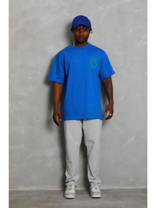 Erkek Baskılı T-shirt Kısa Kol Bisiklet Yaka Regular Fit Rahat Kalıp Günlük Tişört - Saks Mavisi Erkek Baskılı T-shirt Kısa Kol Bisiklet Yaka Regular Fit Rahat Kalıp Günlük Tişört - Saks Mavisi