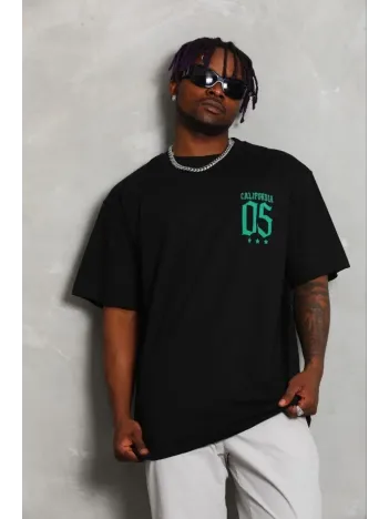 Erkek Baskılı T-shirt Kısa Kol Bisiklet Yaka Regular Fit Rahat Kalıp Günlük Tişört - Siyah Erkek Baskılı T-shirt Kısa Kol Bisiklet Yaka Regular Fit Rahat Kalıp Günlük Tişört - Siyah