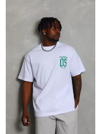 Erkek Baskılı T-shirt Kısa Kol Bisiklet Yaka Regular Fit Rahat Kalıp Günlük Tişört - Beyaz