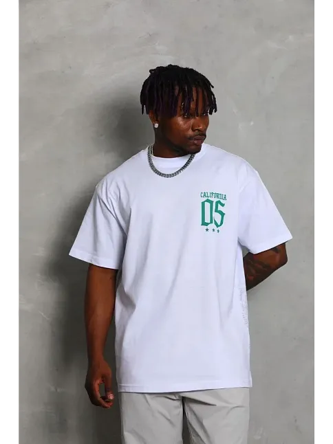 Erkek Baskılı T-shirt Kısa Kol Bisiklet Yaka Regular Fit Rahat Kalıp Günlük Tişört - Beyaz