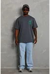Erkek Baskılı T-shirt Kısa Kol Bisiklet Yaka Regular Fit Rahat Kalıp Günlük Tişört - Füme