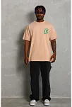 Erkek Baskılı T-shirt Kısa Kol Bisiklet Yaka Regular Fit Rahat Kalıp Günlük Tişört - Bej