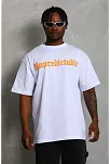 Erkek Baskılı T-shirt Kısa Kol Bisiklet Yaka Regular Fit Rahat Kalıp Günlük Tişört - Beyaz
