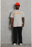 Erkek Baskılı T-shirt Kısa Kol Bisiklet Yaka Regular Fit Rahat Kalıp Günlük Tişört - Gri