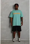 Erkek Baskılı T-shirt Kısa Kol Bisiklet Yaka Regular Fit Rahat Kalıp Günlük Tişört - Mint Yeşili