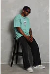 Erkek Baskılı T-shirt Kısa Kol Bisiklet Yaka Regular Fit Rahat Kalıp Günlük Tişört - Mint Yeşili