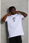 Erkek Baskılı T-shirt Kısa Kol Bisiklet Yaka Regular Fit Rahat Kalıp Günlük Tişört - Beyaz