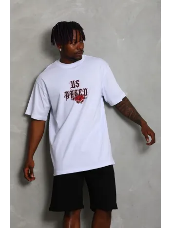 Erkek Baskılı T-shirt Kısa Kol Bisiklet Yaka Regular Fit Rahat Kalıp Günlük Tişört - Beyaz Erkek Baskılı T-shirt Kısa Kol Bisiklet Yaka Regular Fit Rahat Kalıp Günlük Tişört - Beyaz