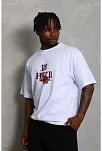 Erkek Baskılı T-shirt Kısa Kol Bisiklet Yaka Regular Fit Rahat Kalıp Günlük Tişört - Beyaz