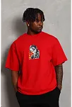Erkek Baskılı T-shirt Kısa Kol Bisiklet Yaka Regular Fit Rahat Kalıp Günlük Tişört - Kırmızı Erkek Baskılı T-shirt Kısa Kol Bisiklet Yaka Regular Fit Rahat Kalıp Günlük Tişört - Kırmızı