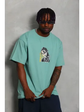 Erkek Baskılı T-shirt Kısa Kol Bisiklet Yaka Regular Fit Rahat Kalıp Günlük Tişört - Mint Yeşili Erkek Baskılı T-shirt Kısa Kol Bisiklet Yaka Regular Fit Rahat Kalıp Günlük Tişört - Mint Yeşili