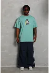 Erkek Baskılı T-shirt Kısa Kol Bisiklet Yaka Regular Fit Rahat Kalıp Günlük Tişört - Mint Yeşili