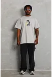 Erkek Baskılı T-shirt Kısa Kol Bisiklet Yaka Regular Fit Rahat Kalıp Günlük Tişört - Gri