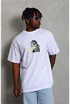 Erkek Baskılı T-shirt Kısa Kol Bisiklet Yaka Regular Fit Rahat Kalıp Günlük Tişört - Beyaz