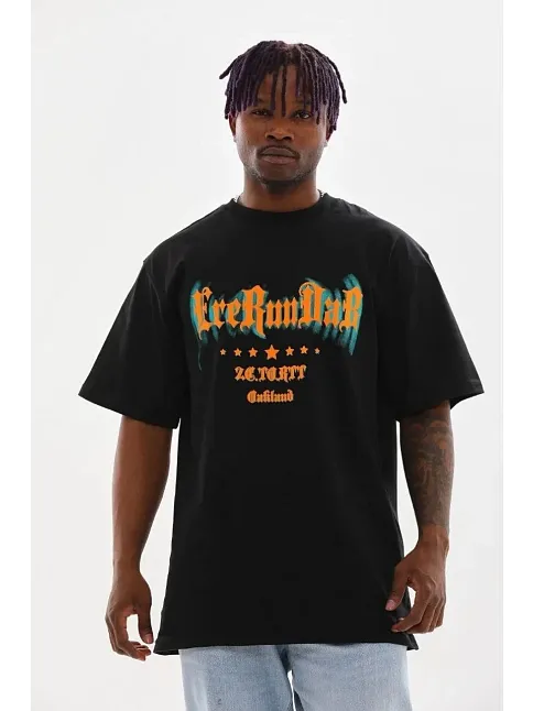 Erkek Baskılı T-shirt Kısa Kol Bisiklet Yaka Regular Fit Rahat Kalıp Günlük Tişört - Siyah Erkek Baskılı T-shirt Kısa Kol Bisiklet Yaka Regular Fit Rahat Kalıp Günlük Tişört - Siyah
