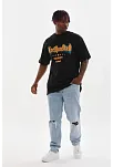 Erkek Baskılı T-shirt Kısa Kol Bisiklet Yaka Regular Fit Rahat Kalıp Günlük Tişört - Siyah Erkek Baskılı T-shirt Kısa Kol Bisiklet Yaka Regular Fit Rahat Kalıp Günlük Tişört - Siyah