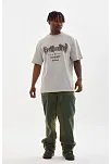 Erkek Baskılı T-shirt Kısa Kol Bisiklet Yaka Regular Fit Rahat Kalıp Günlük Tişört - Gri